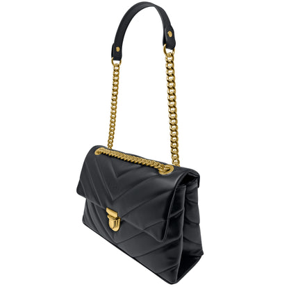 Borsa Donna a Tracolla e Spalla, In Vera Pelle Trapuntata, Made in Italy, Modello Elda Parubi Borse - vista 2