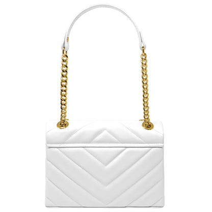 Borsa Donna a Tracolla e Spalla, In Vera Pelle Trapuntata, Made in Italy, Modello Elda Parubi Borse - vista 111
