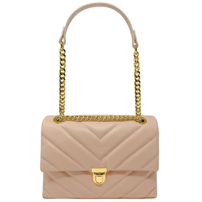 Borsa Donna a Tracolla e Spalla, In Vera Pelle Trapuntata, Made in Italy, Modello Elda Parubi Borse Rosa Cipria - vista 97