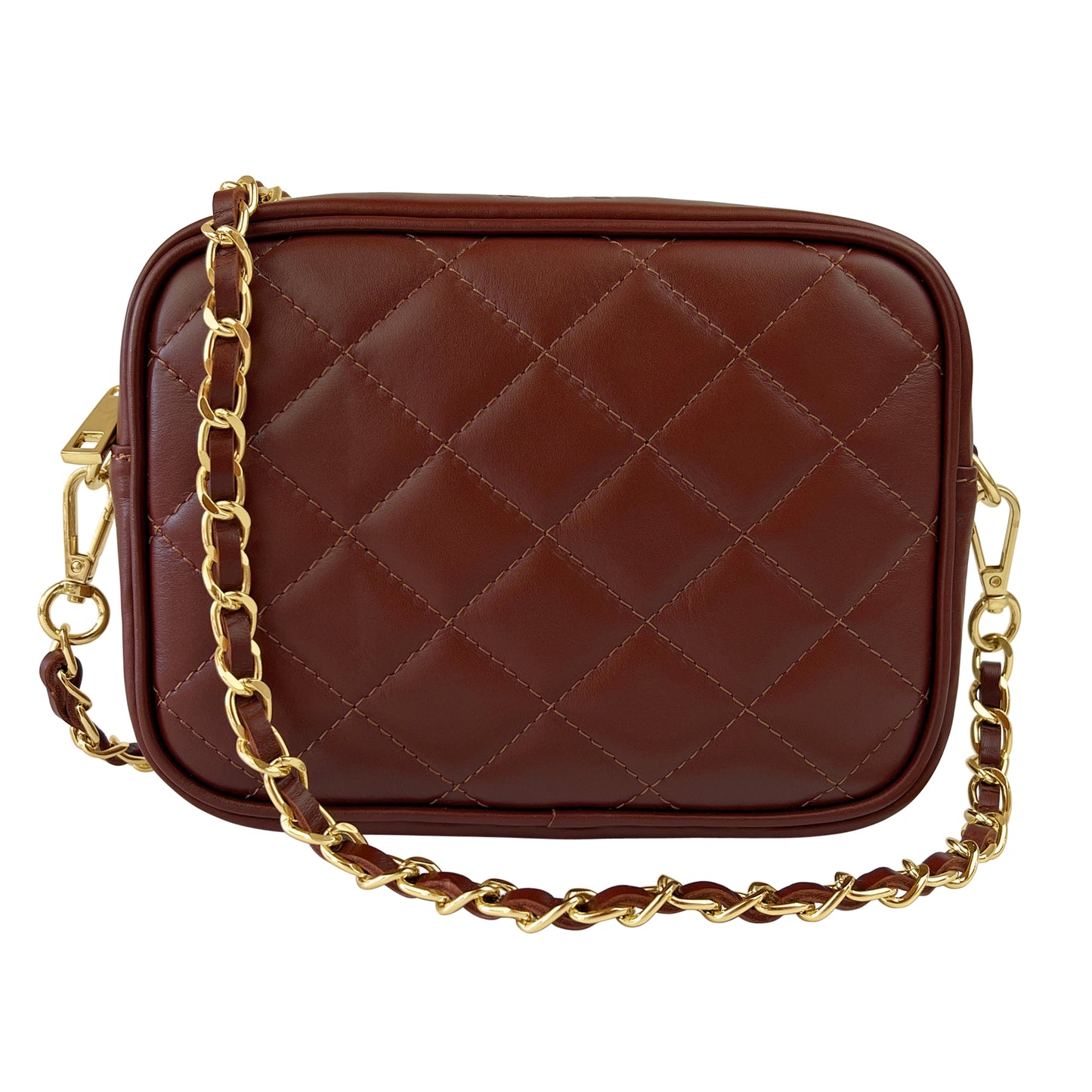 Borsa Donna a Tracolla, In Vera Pelle Trapuntata, Made in Italy, Modello Nora Parubi Borse Marrone - vista 51