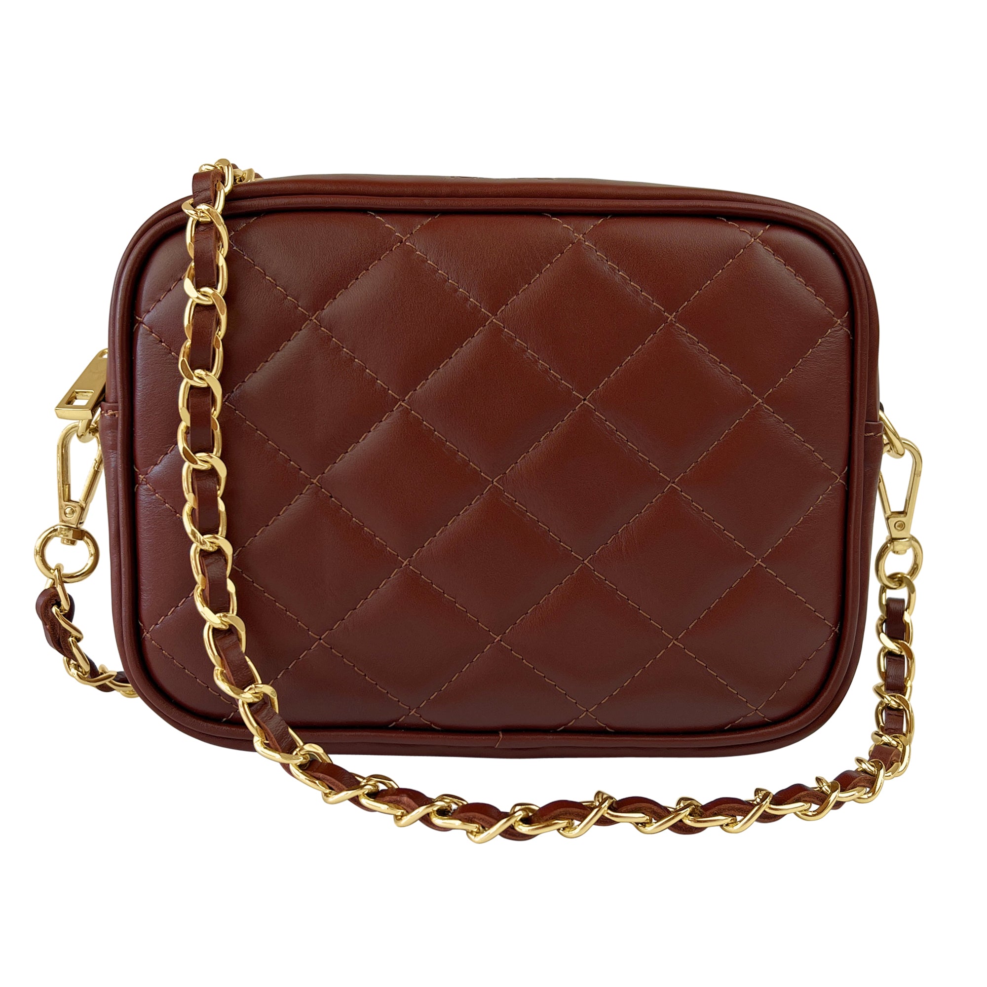 Borsa Donna a Tracolla, In Vera Pelle Trapuntata, Made in Italy, Modello Nora Parubi Borse Marrone - vista 51