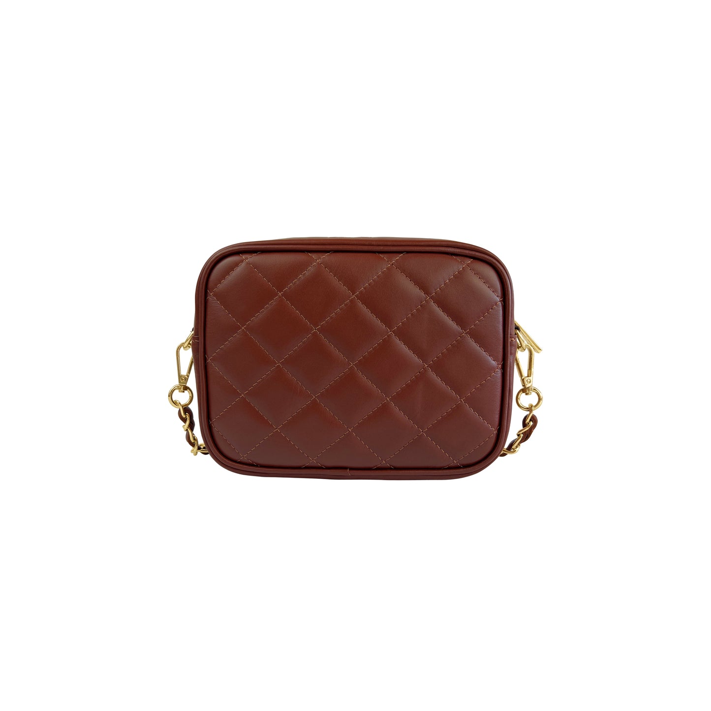 Borsa Donna a Tracolla Trapuntata Marrone, In Vera Pelle, Made in Italy, Nora Parubi Borse - vista 3