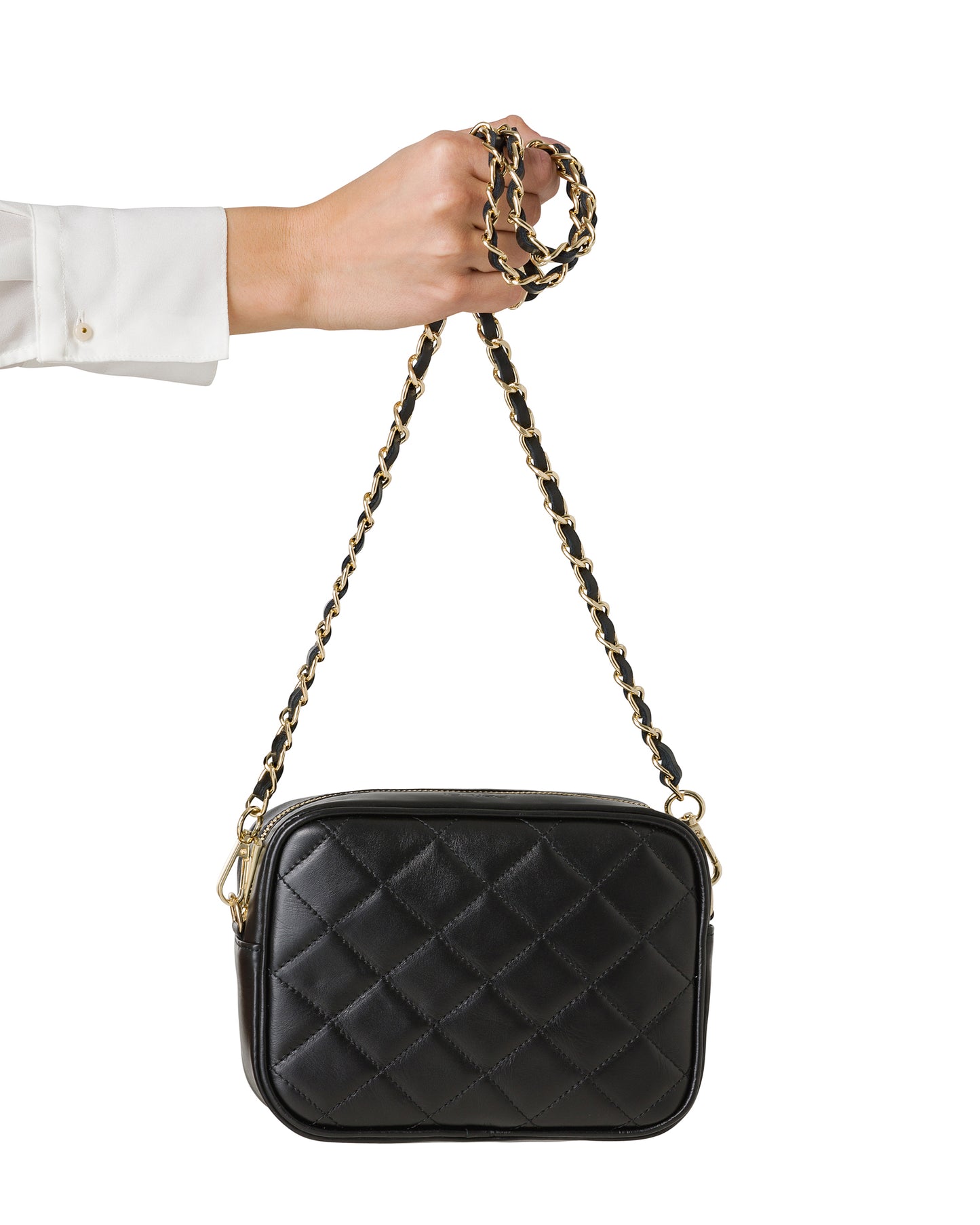 Borsa Donna a Tracolla Trapuntata Marrone, In Vera Pelle, Made in Italy, Nora Parubi Borse - vista 10