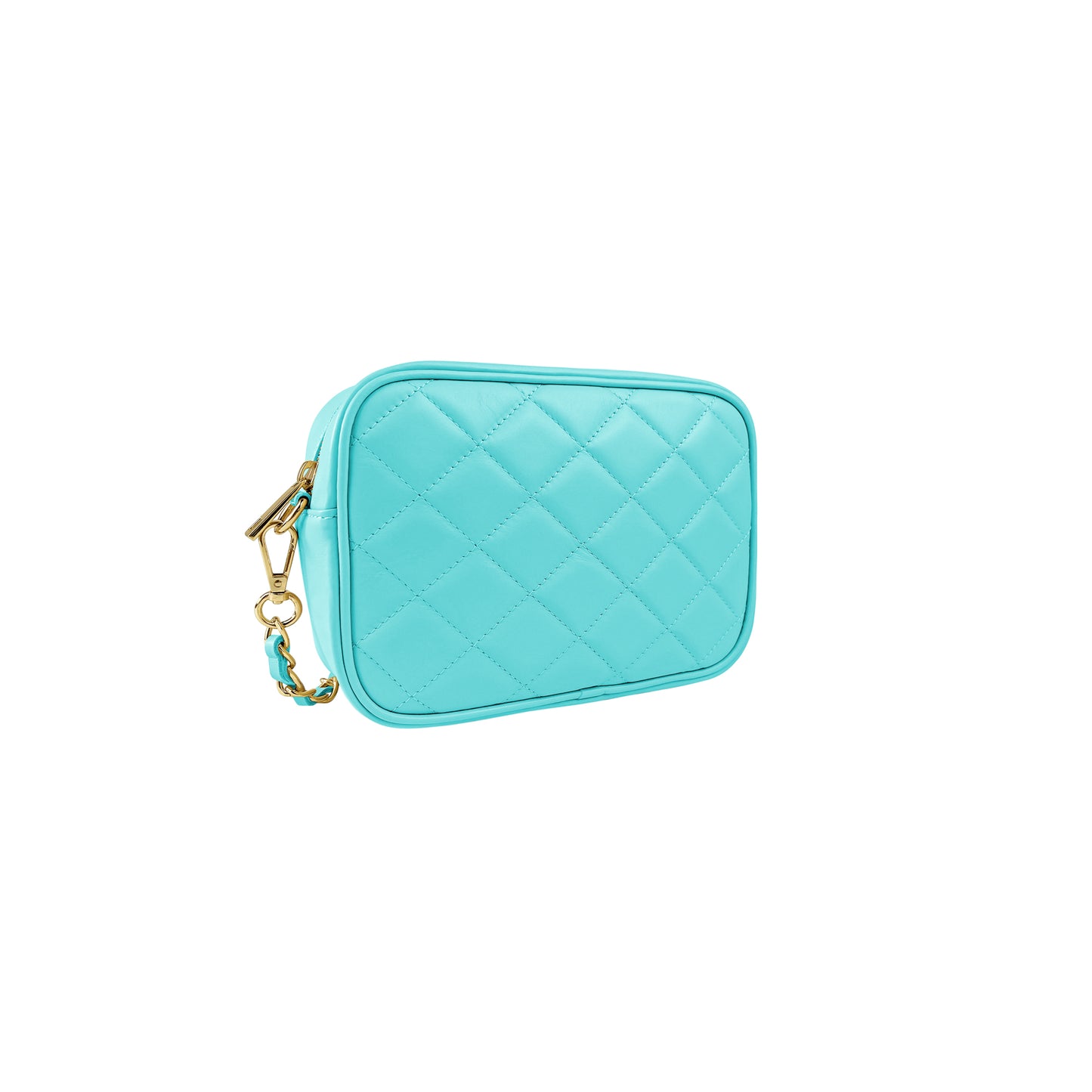 Borsa Donna a Tracolla Trapuntata Acquamarina, In Vera Pelle, Made in Italy, Nora Parubi Borse - vista 4
