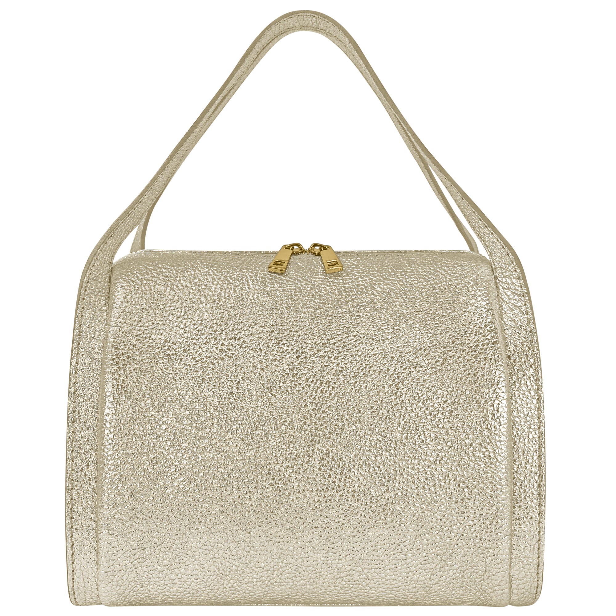 Borsa Donna a Mano, In Vera Pelle Laminata, Made in Italy, Modello Anette Parubi Borse Platino - vista 8