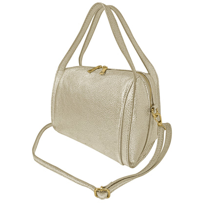 Borsa Donna a Mano, In Vera Pelle Laminata, Made in Italy, Modello Anette Parubi Borse - vista 12