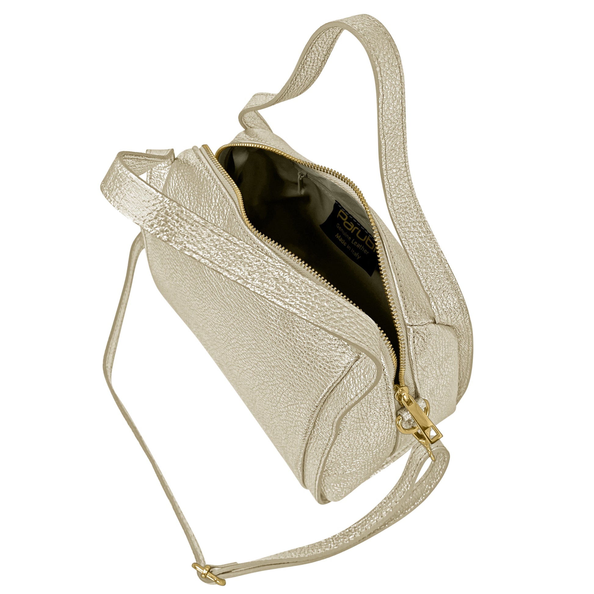 Borsa Donna a Mano, In Vera Pelle Laminata, Made in Italy, Modello Anette Parubi Borse - vista 13