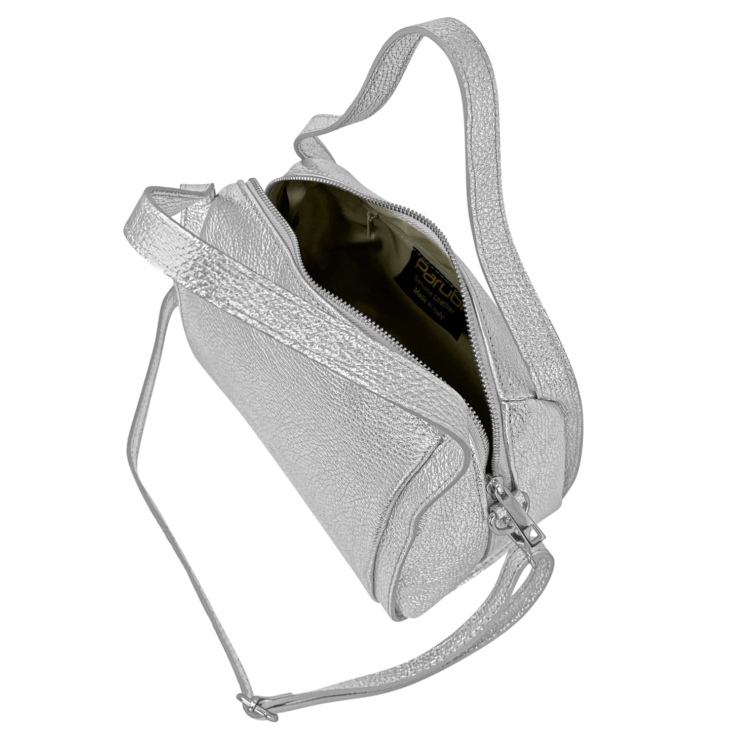 Borsa Donna a Mano, In Vera Pelle Laminata, Made in Italy, Modello Anette Parubi Borse - vista 6