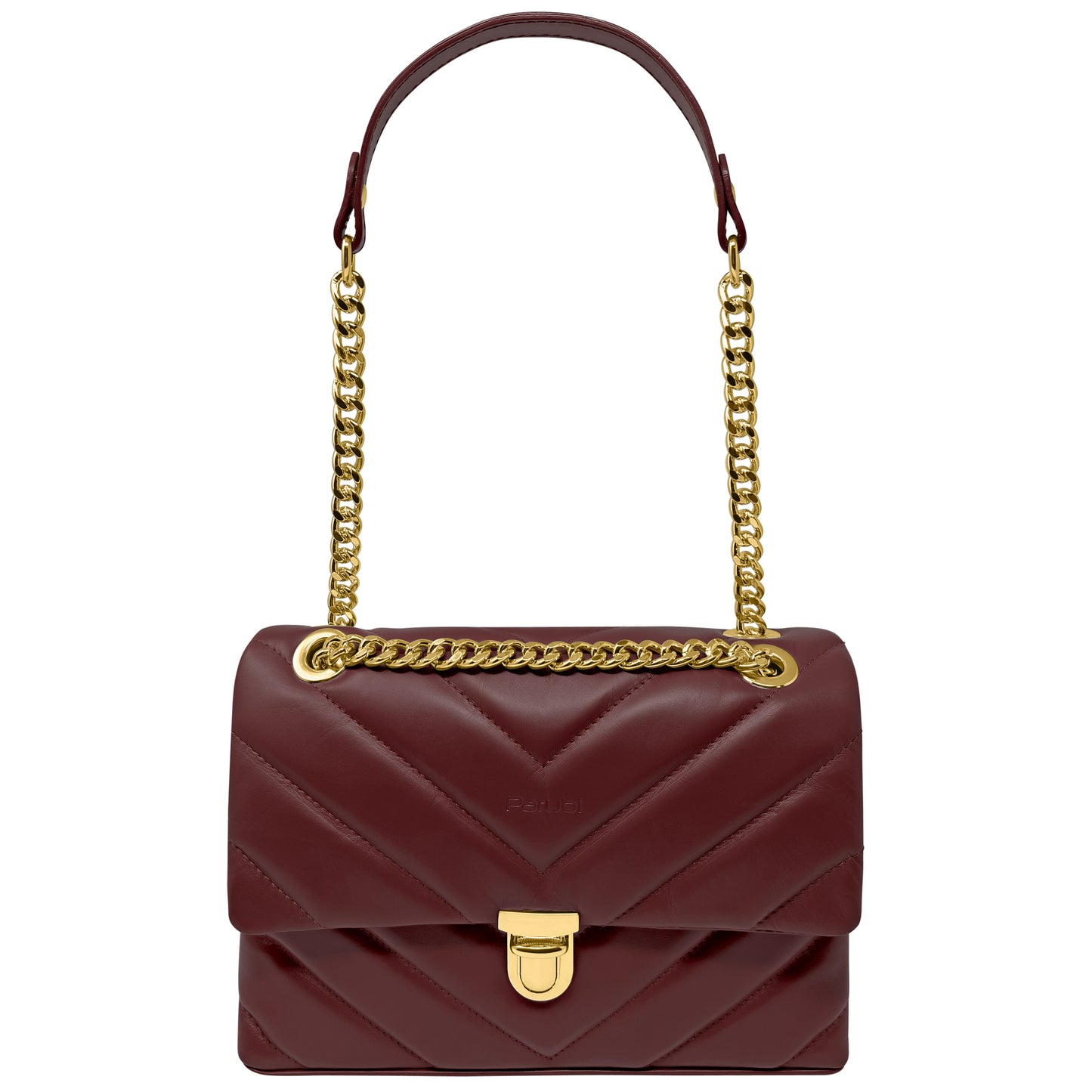 Borsa Donna a Tracolla e Spalla, In Vera Pelle Trapuntata, Made in Italy, Modello Elda Parubi Borse Bordeaux - vista 37