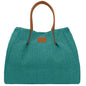 Borsa Donna a Mano con Tracolla, In Rafia e Vera Pelle, Made in Italy, Modello Lena Parubi Borse Turchese - vista 31