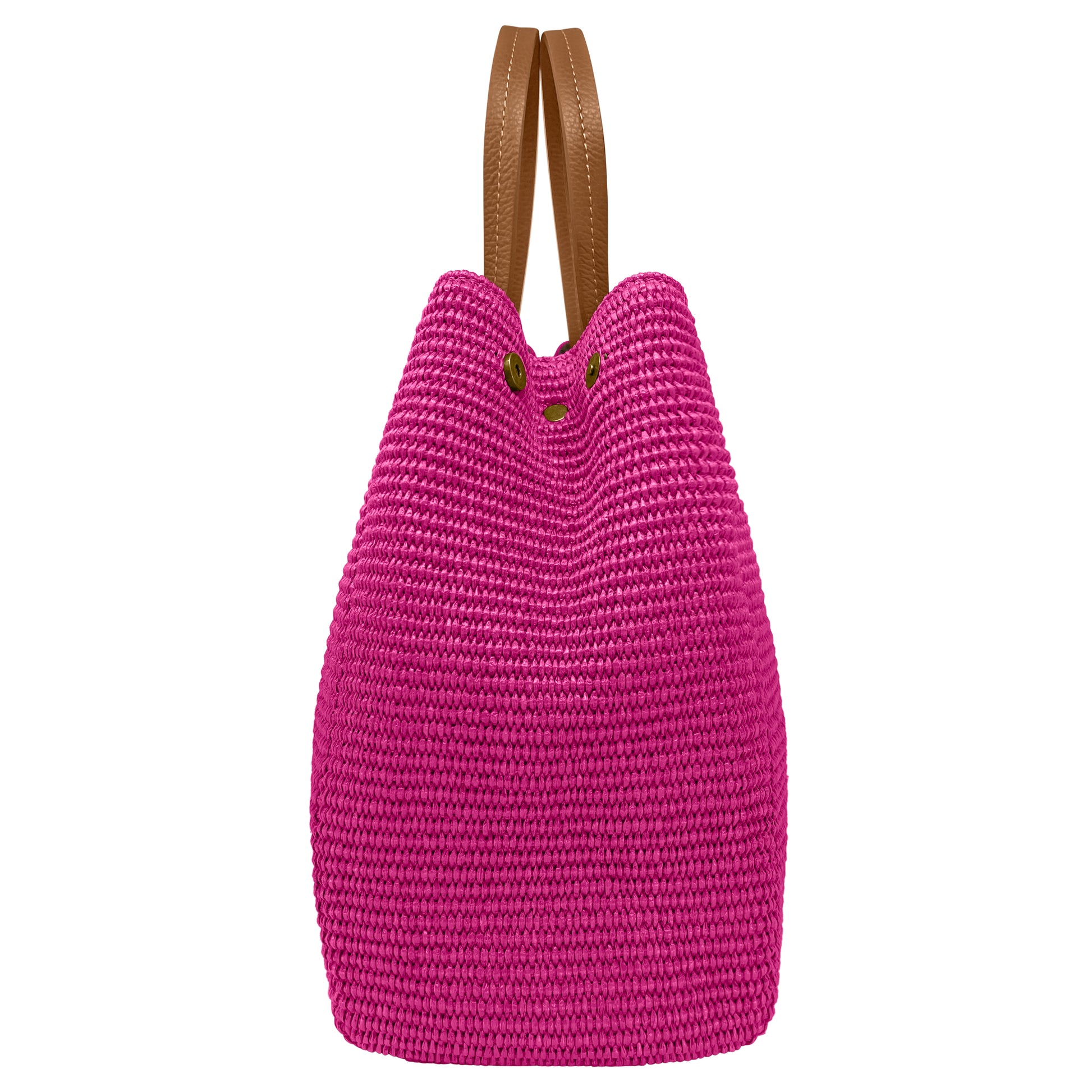 Borsa Donna a Mano con Tracolla, In Rafia e Vera Pelle, Made in Italy, Modello Lena Parubi Borse - vista 8