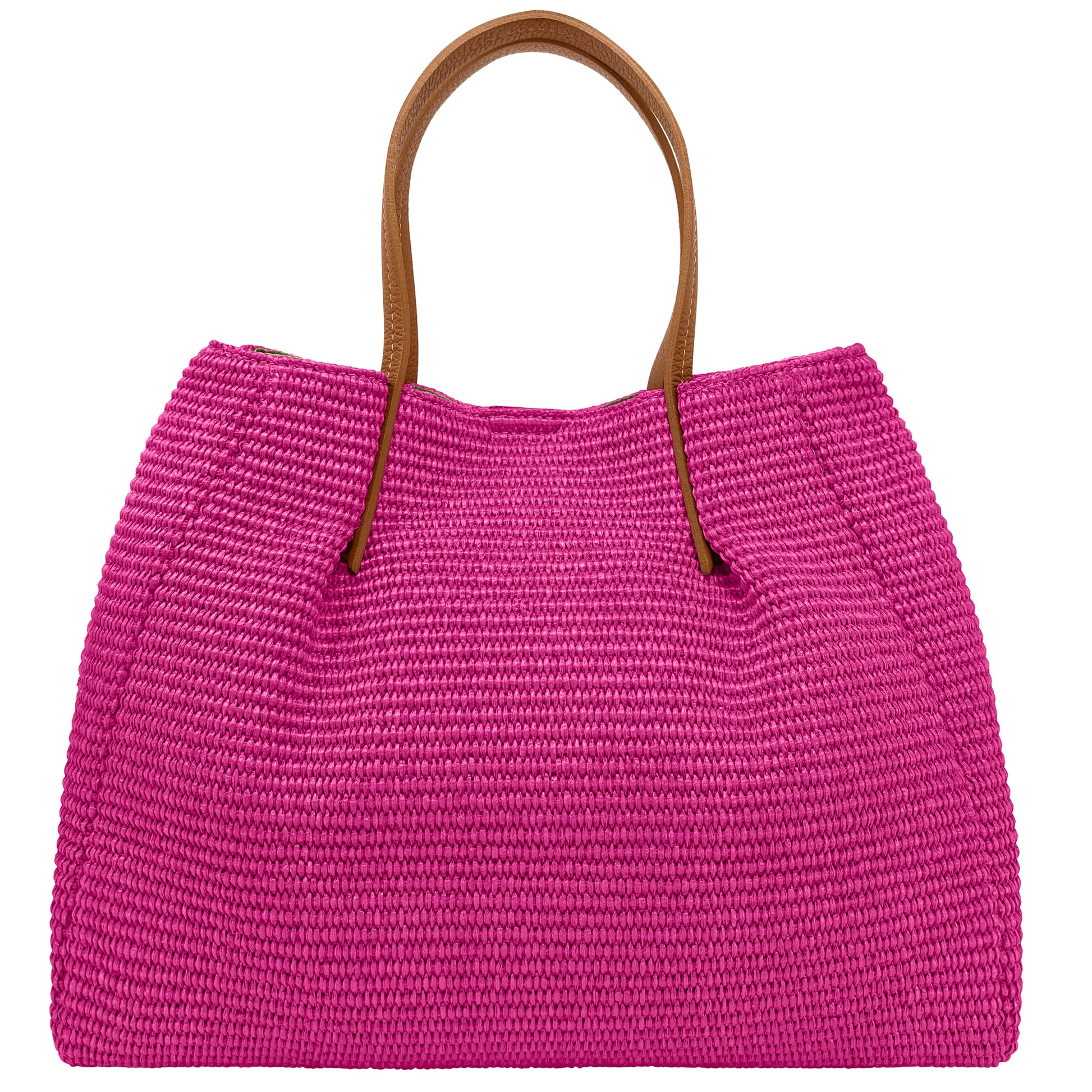 Borsa Donna a Mano con Tracolla, In Rafia e Vera Pelle, Made in Italy, Modello Lena Parubi Borse - vista 9