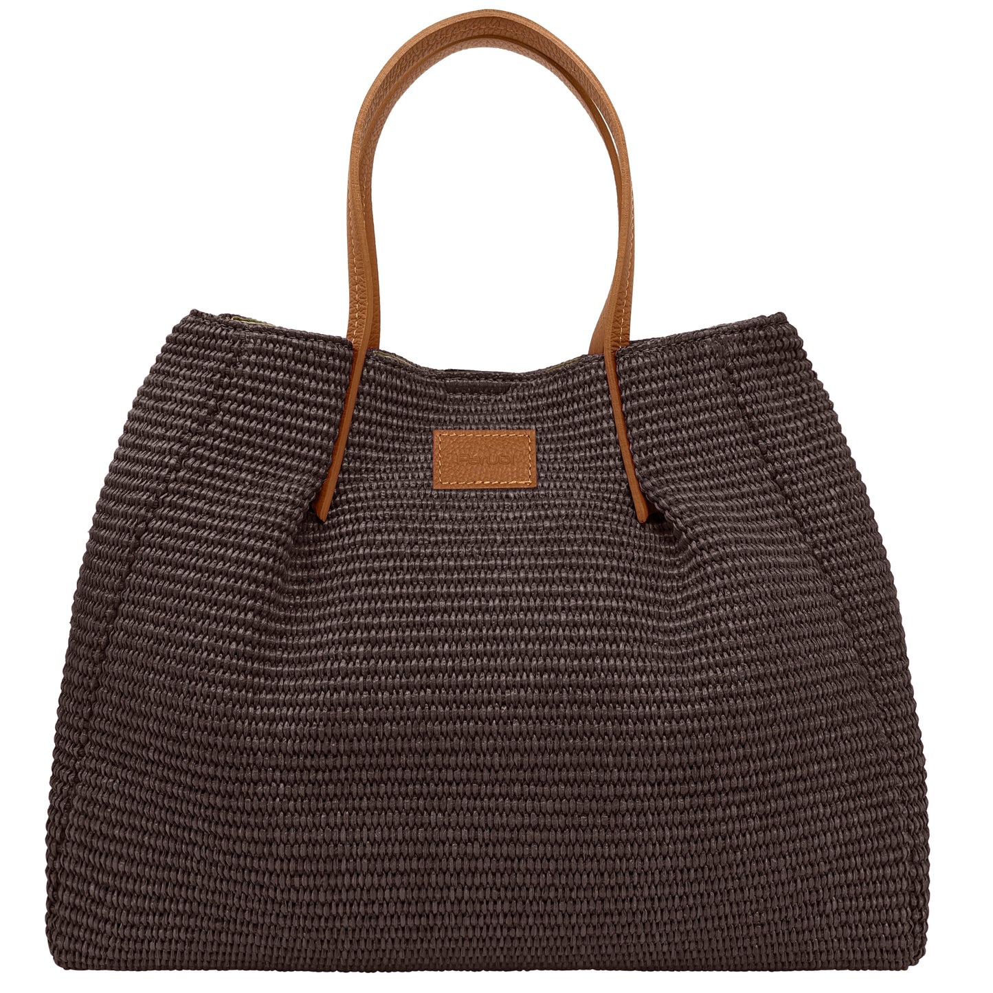 Borsa Donna a Mano con Tracolla, In Rafia e Vera Pelle, Made in Italy, Modello Lena Parubi Borse Testa di Moro - vista 16