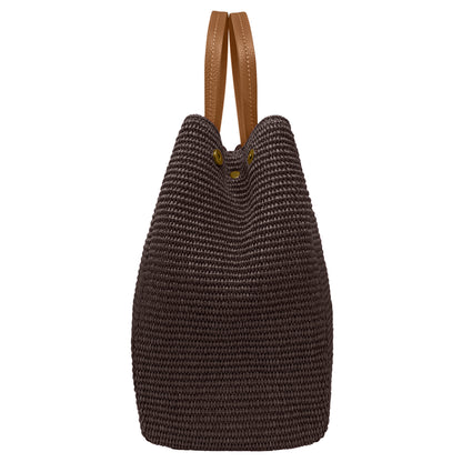 Borsa Donna a Mano con Tracolla, In Rafia e Vera Pelle, Made in Italy, Modello Lena Parubi Borse - vista 18