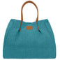 Borsa Donna a Mano con Tracolla, In Rafia e Vera Pelle, Made in Italy, Modello Lena Parubi Borse Carta Da Zucchero - vista 26
