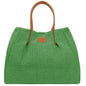 Borsa Donna a Mano con Tracolla, In Rafia e Vera Pelle, Made in Italy, Modello Lena Parubi Borse Verde Pastello - vista 11