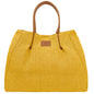 Borsa Donna a Mano con Tracolla, In Rafia e Vera Pelle, Made in Italy, Modello Lena Parubi Borse Giallo - vista 36