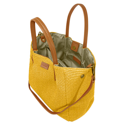 Borsa Donna a Mano con Tracolla, In Rafia e Vera Pelle, Made in Italy, Modello Lena Parubi Borse - vista 40
