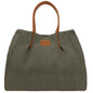 Borsa Donna a Mano con Tracolla, In Rafia e Vera Pelle, Made in Italy, Modello Lena Parubi Borse Grigio - vista 46