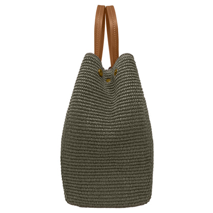 Borsa Donna a Mano con Tracolla, In Rafia e Vera Pelle, Made in Italy, Modello Lena Parubi Borse - vista 48