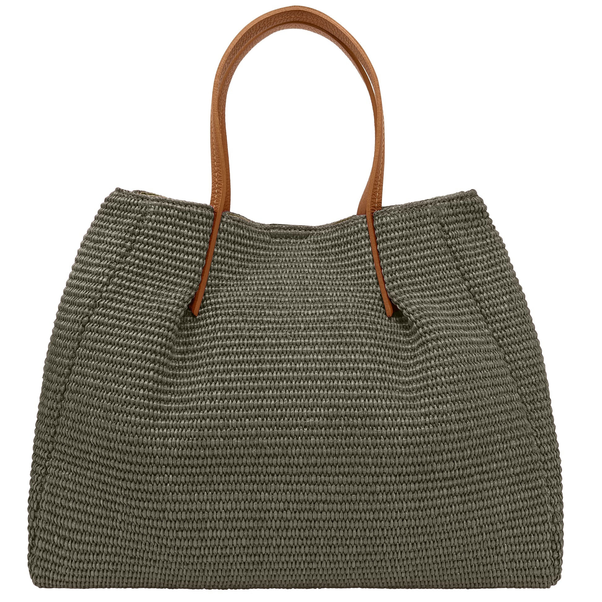 Borsa Donna a Mano con Tracolla, In Rafia e Vera Pelle, Made in Italy, Modello Lena Parubi Borse - vista 49