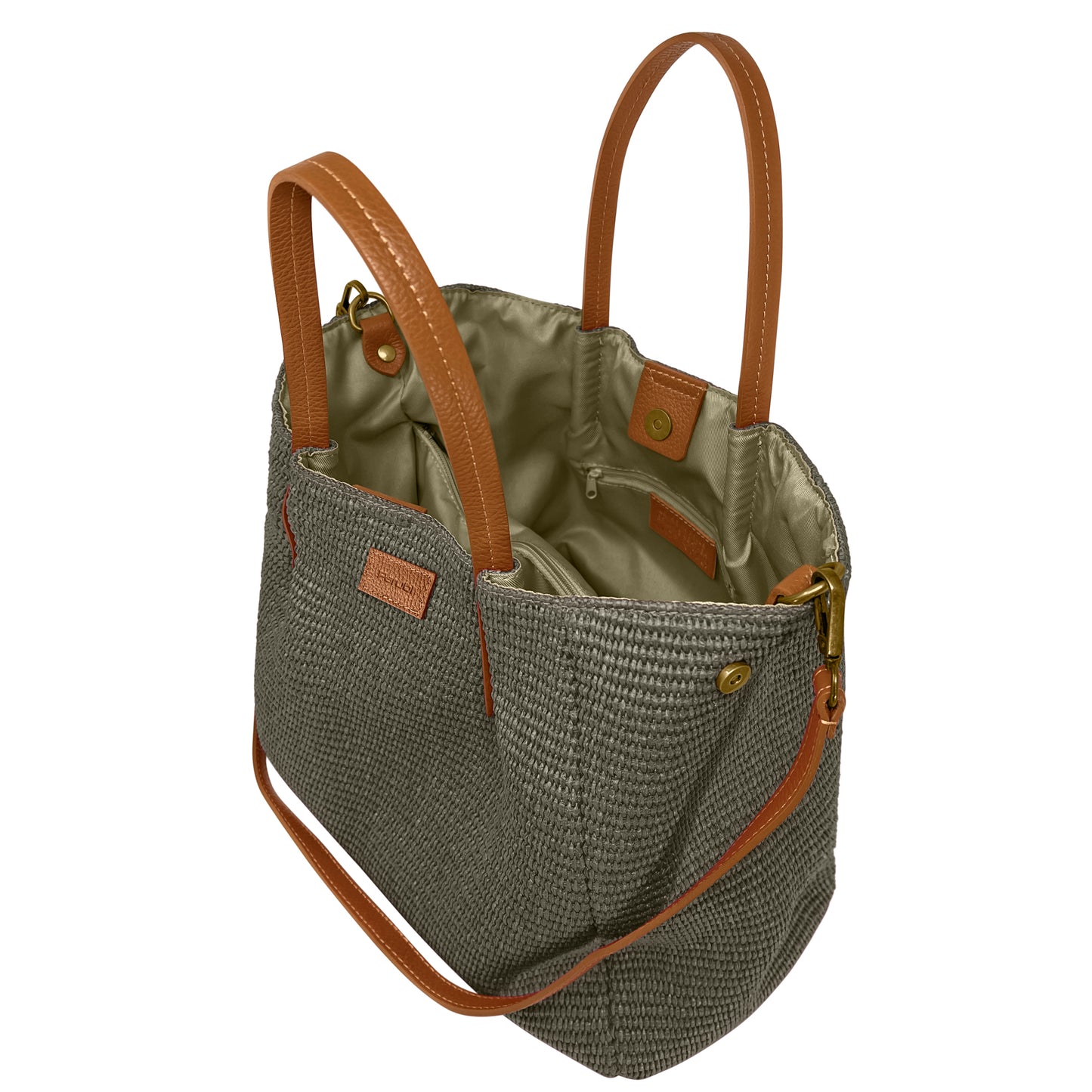 Borsa Donna a Mano con Tracolla, In Rafia e Vera Pelle, Made in Italy, Modello Lena Parubi Borse - vista 50