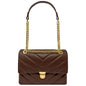 Borsa Donna a Tracolla e Spalla, In Vera Pelle Trapuntata, Made in Italy, Modello Elda Parubi Borse Cioccolato - vista 85