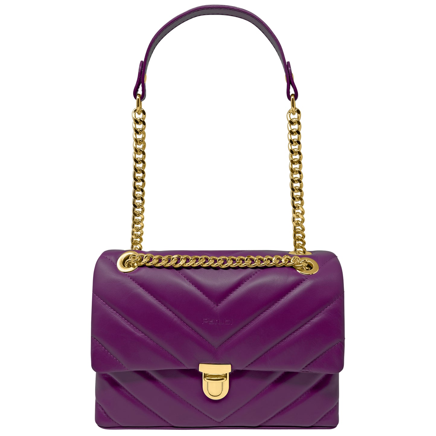 Borsa Donna a Spalla e Tracolla Viola, In Vera Pelle, Made in Italy, Elda Parubi Borse - foto prodotto