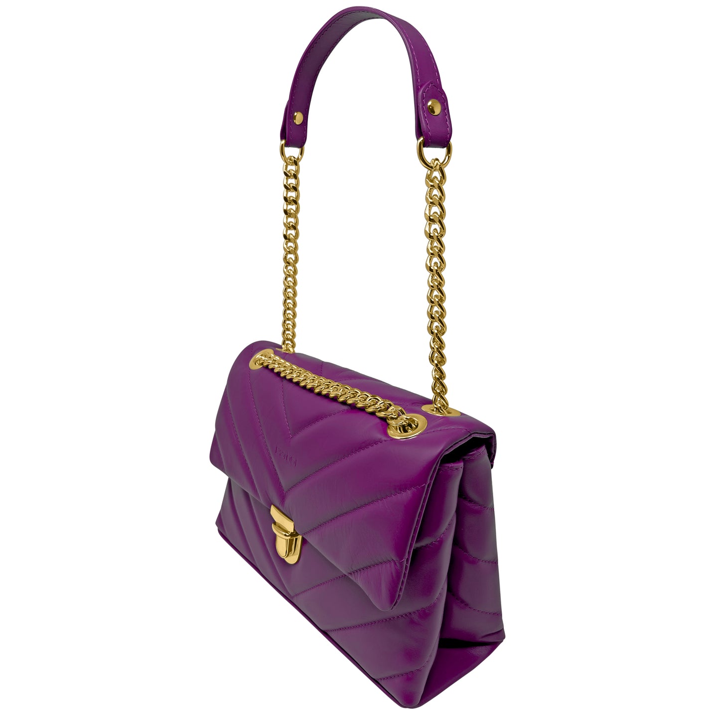 Borsa Donna a Spalla e Tracolla Viola, In Vera Pelle, Made in Italy, Elda Parubi Borse - vista 3