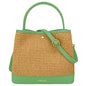 Borsa Secchiello Donna a Mano con Tracolla, In Vera Pelle e Rafia Naturale, Made in Italy, Modello Elide Parubi - vista 153