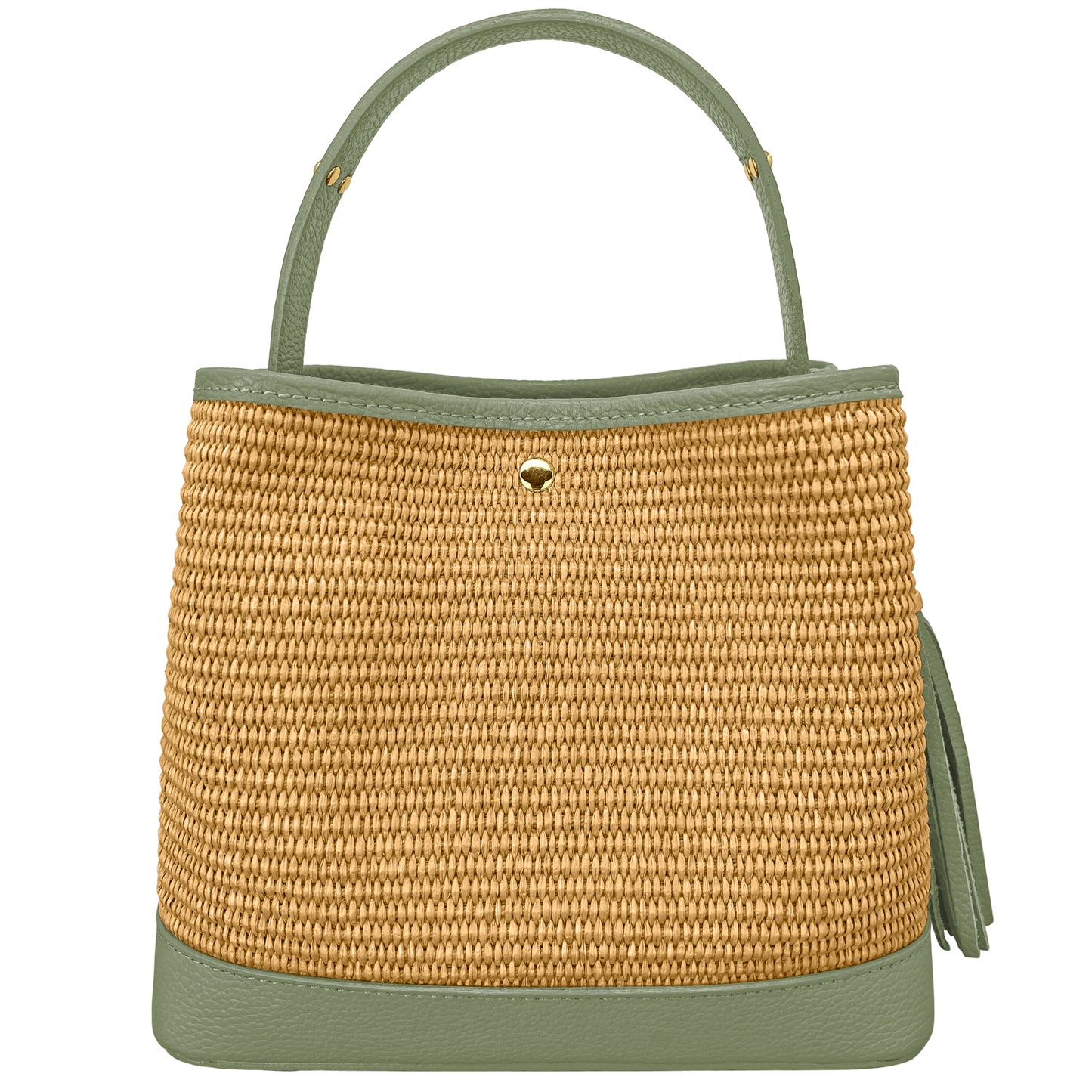Borsa Secchiello Donna a Mano con Tracolla, In Vera Pelle e Rafia Naturale, Made in Italy, Modello Elide Parubi - vista 51