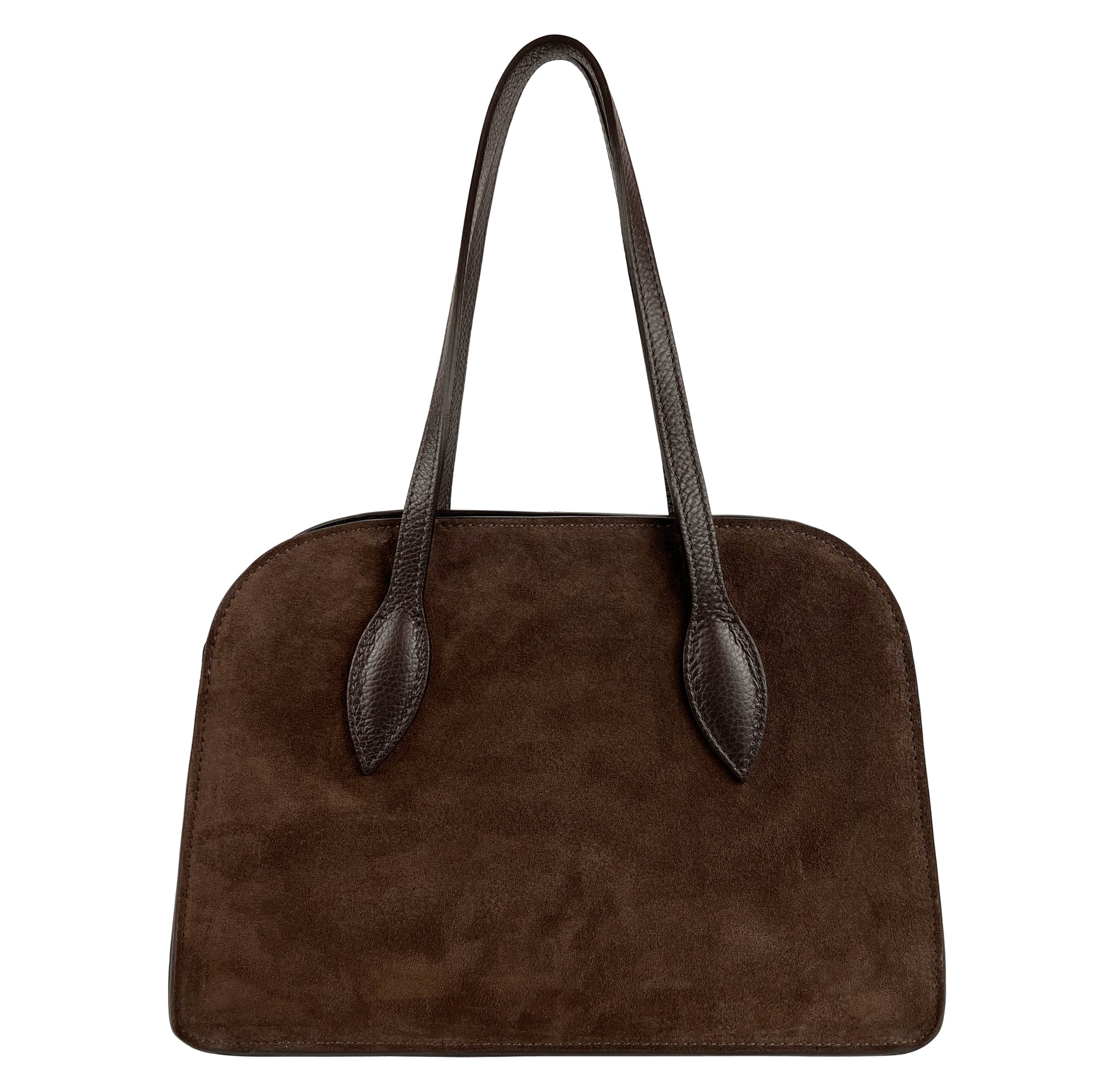 Borsa Donna a Spalla con Tracolla, In Vera Pelle Scamosciata, Made in Italy, Modello Brigitte Parubi Borse - foto prodotto