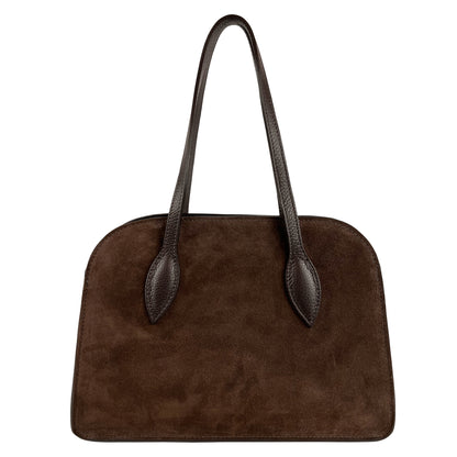Borsa Donna a Spalla con Tracolla, In Vera Pelle Scamosciata, Made in Italy, Modello Brigitte Parubi Borse - foto prodotto