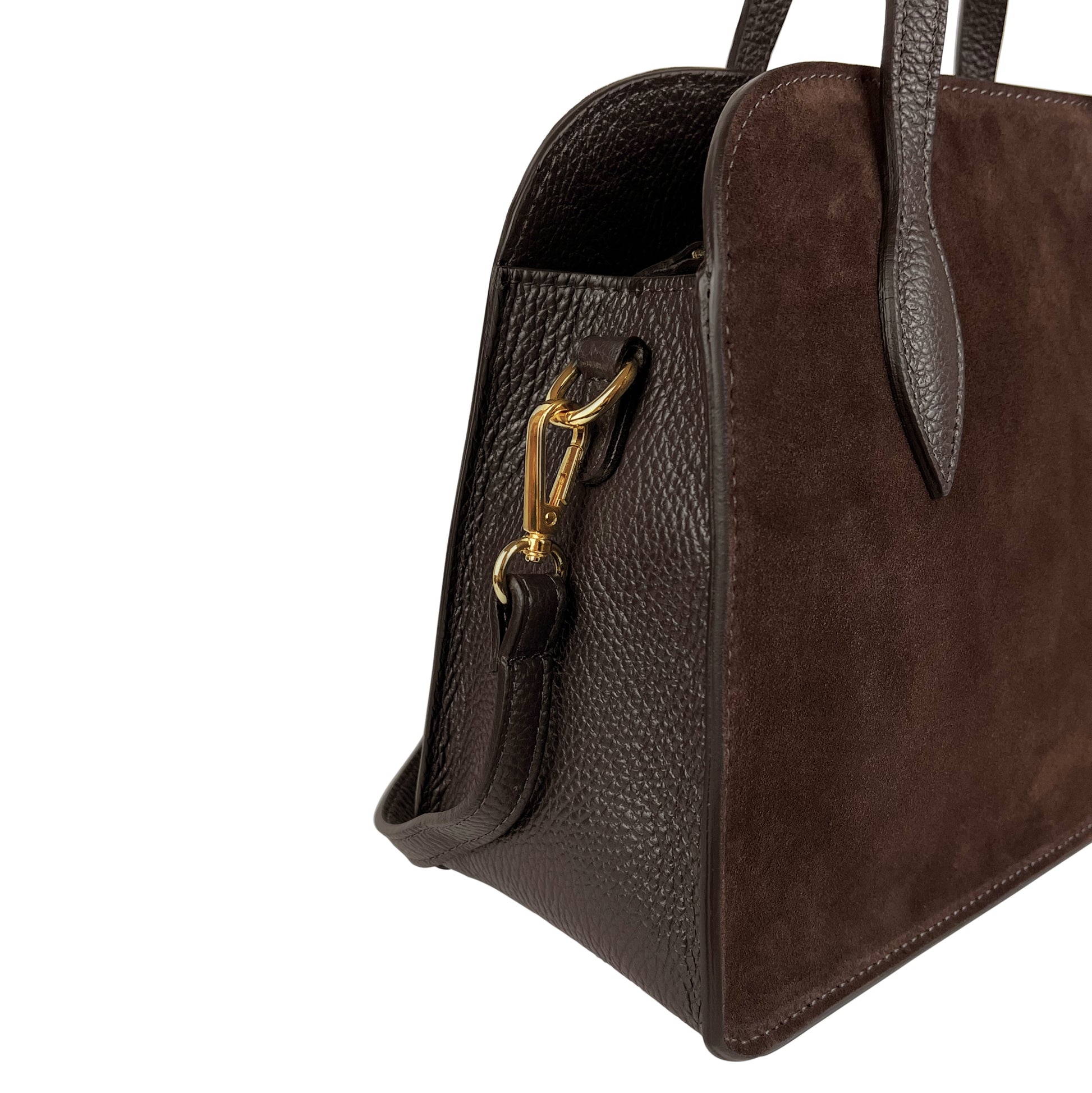 Borsa Donna a Spalla con Tracolla, In Vera Pelle Scamosciata, Made in Italy, Modello Brigitte Parubi Borse - vista 6
