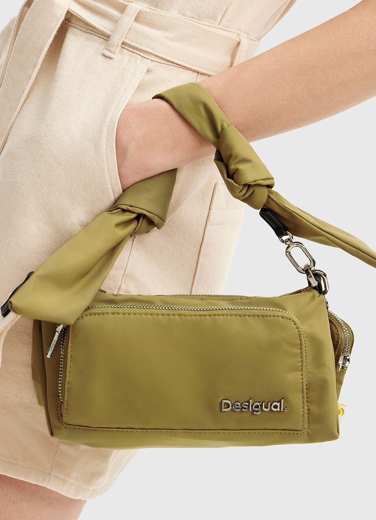 Desigual Borsa a Tracolla Donna Verde Chiusura con Zip