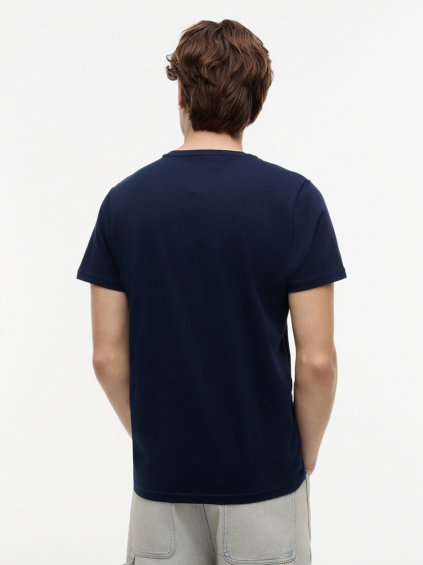 Tommy Hilfiger T-Shirt Uomo Blu Girocollo Cotone Stampa Logo - vista 4