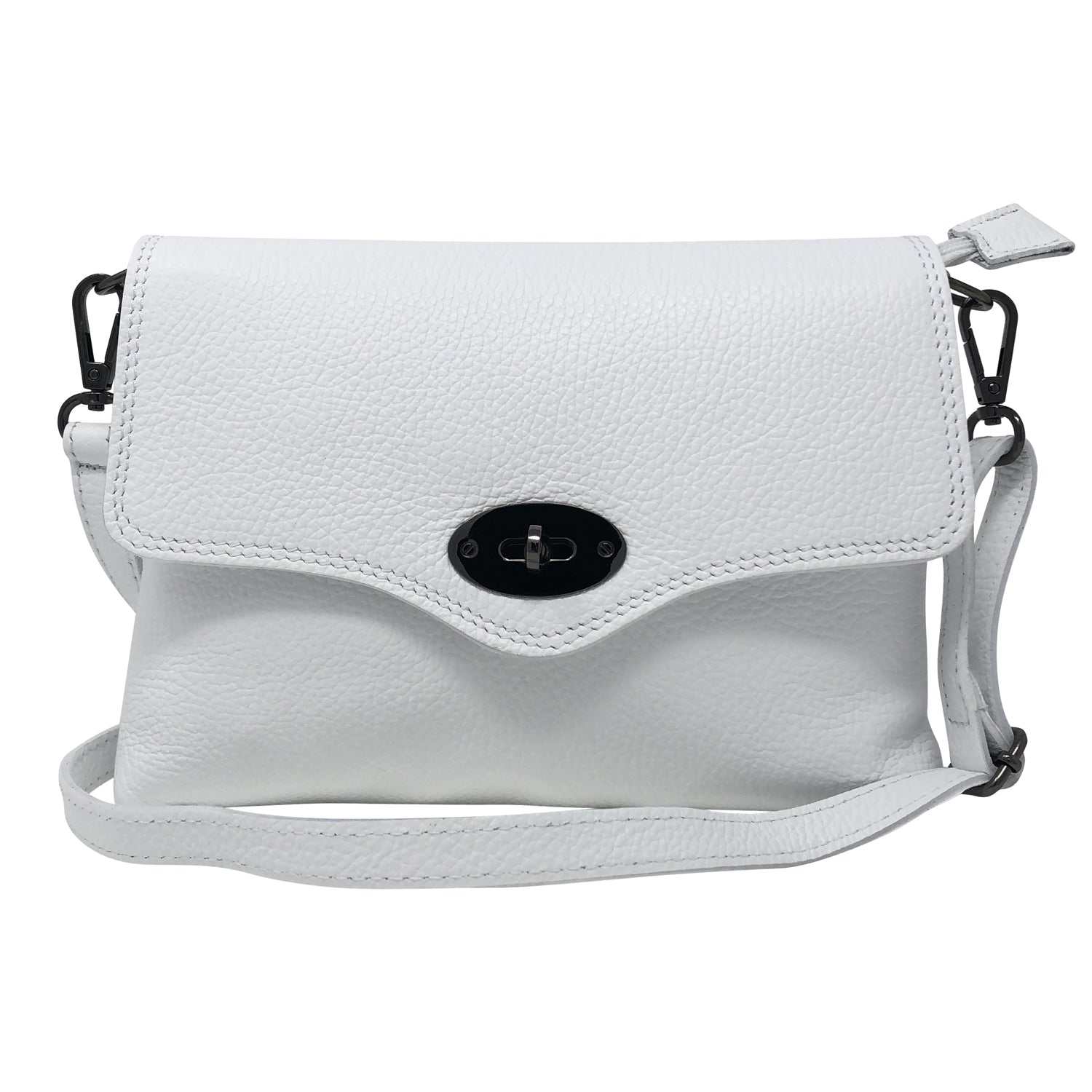 Borsa Donna a Mano con Tracolla, In Vera Pelle, Made in Italy, Modello Dalia Parubi Borse Bianco - vista 9