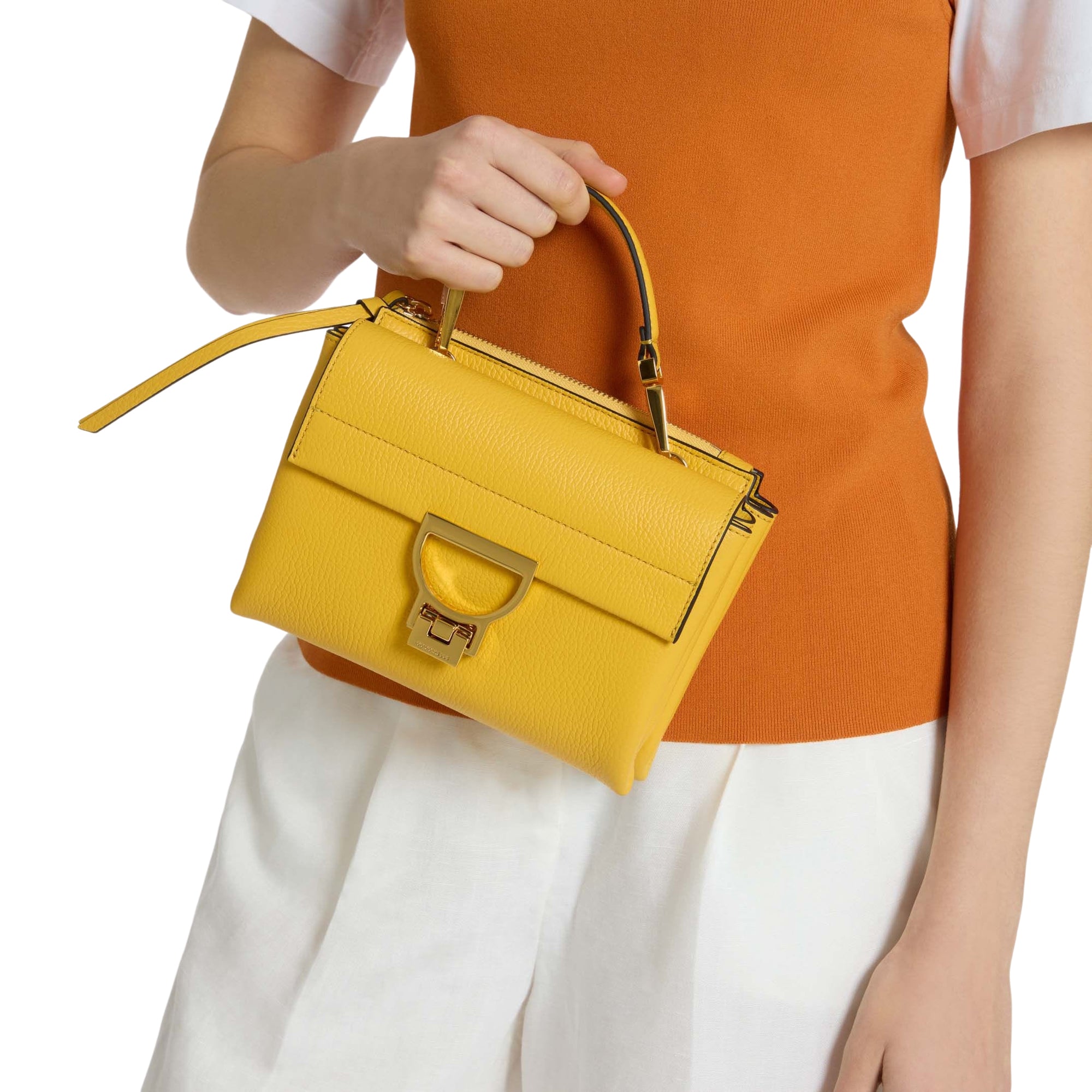 COCCINELLE Borsa Donna a Mano con Tracolla Blu, In Vera Pelle, Arlettis Small