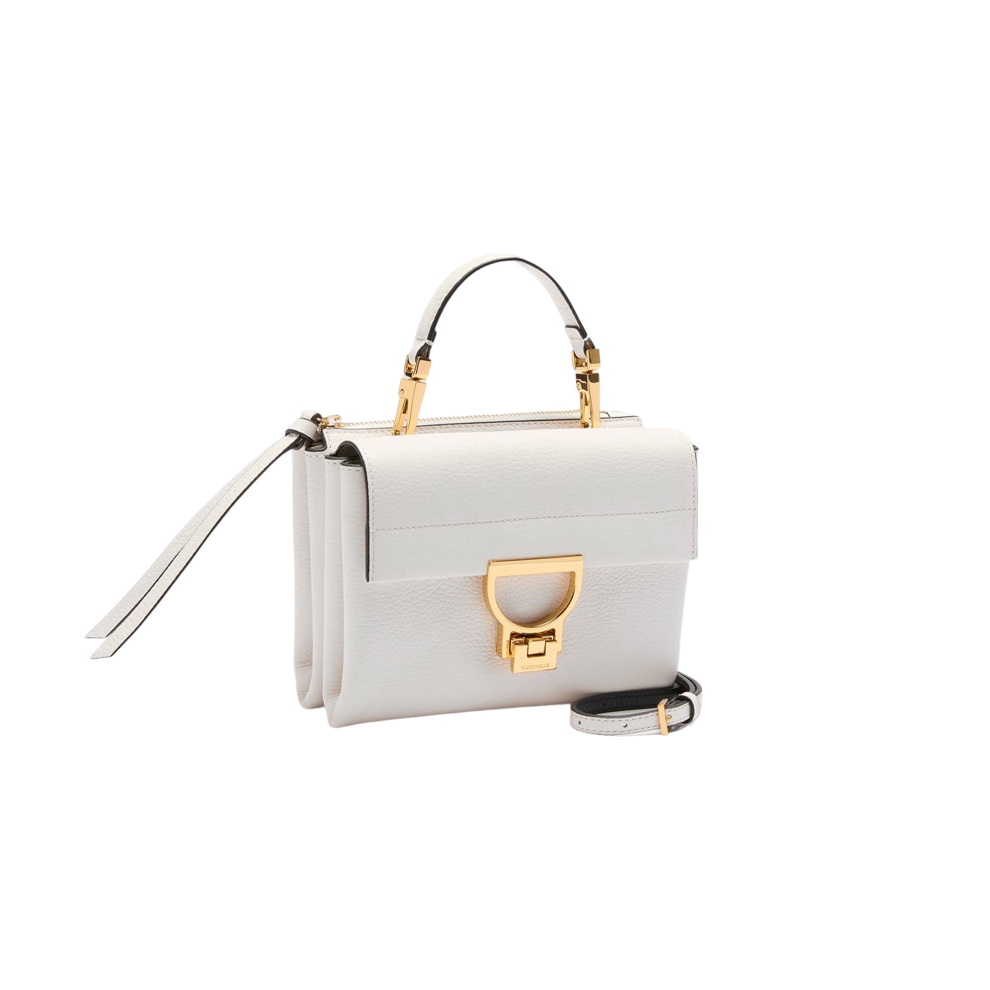 COCCINELLE Borsa Donna a Mano con Tracolla Bianca, In Vera Pelle, Arlettis Small