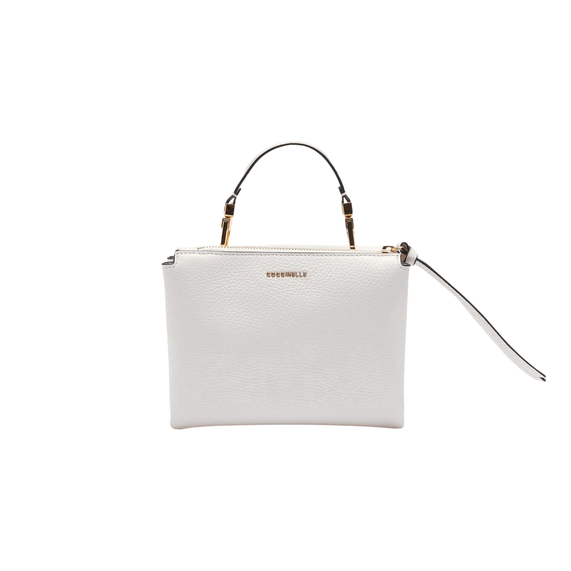 COCCINELLE Borsa Donna a Mano con Tracolla Bianca, In Vera Pelle, Arlettis Small