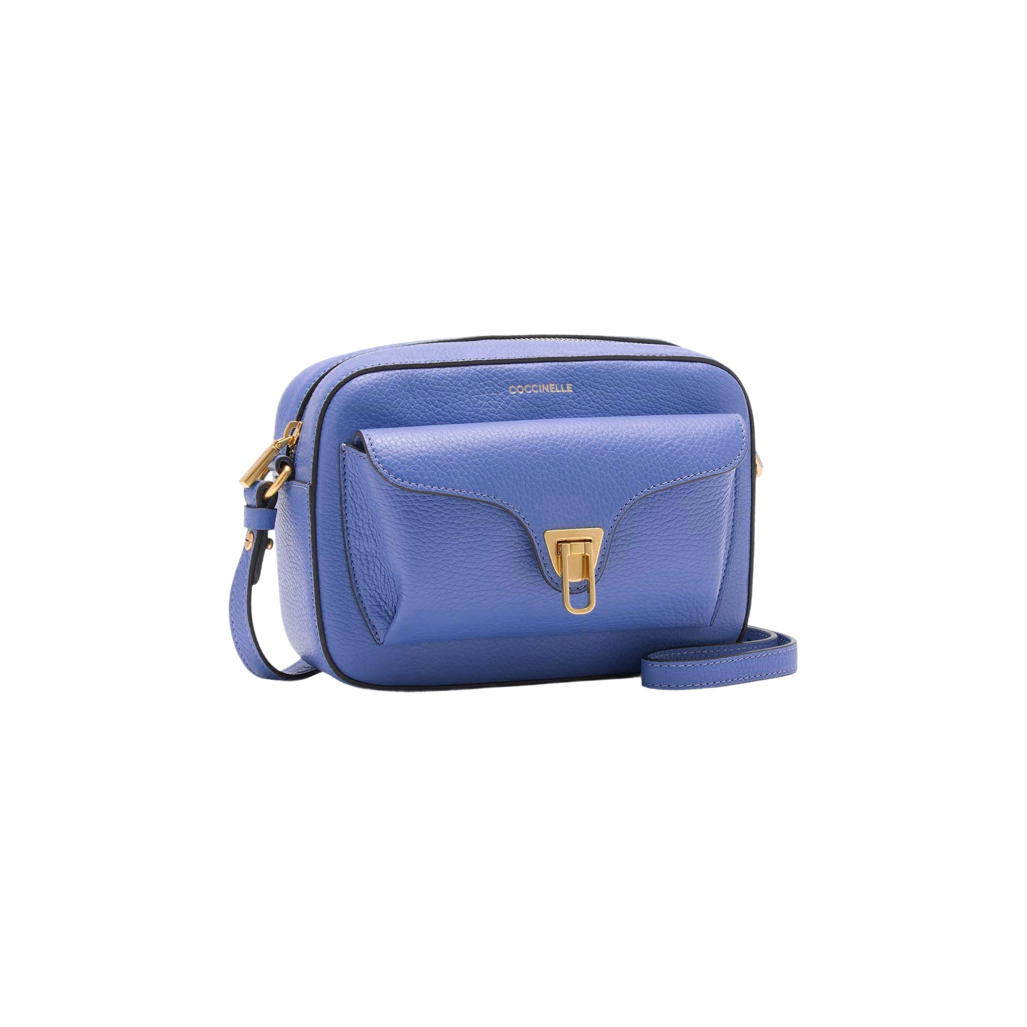 COCCINELLE Borsa Donna a Tracolla Blu, In Vera Pelle, Beat Soft Small