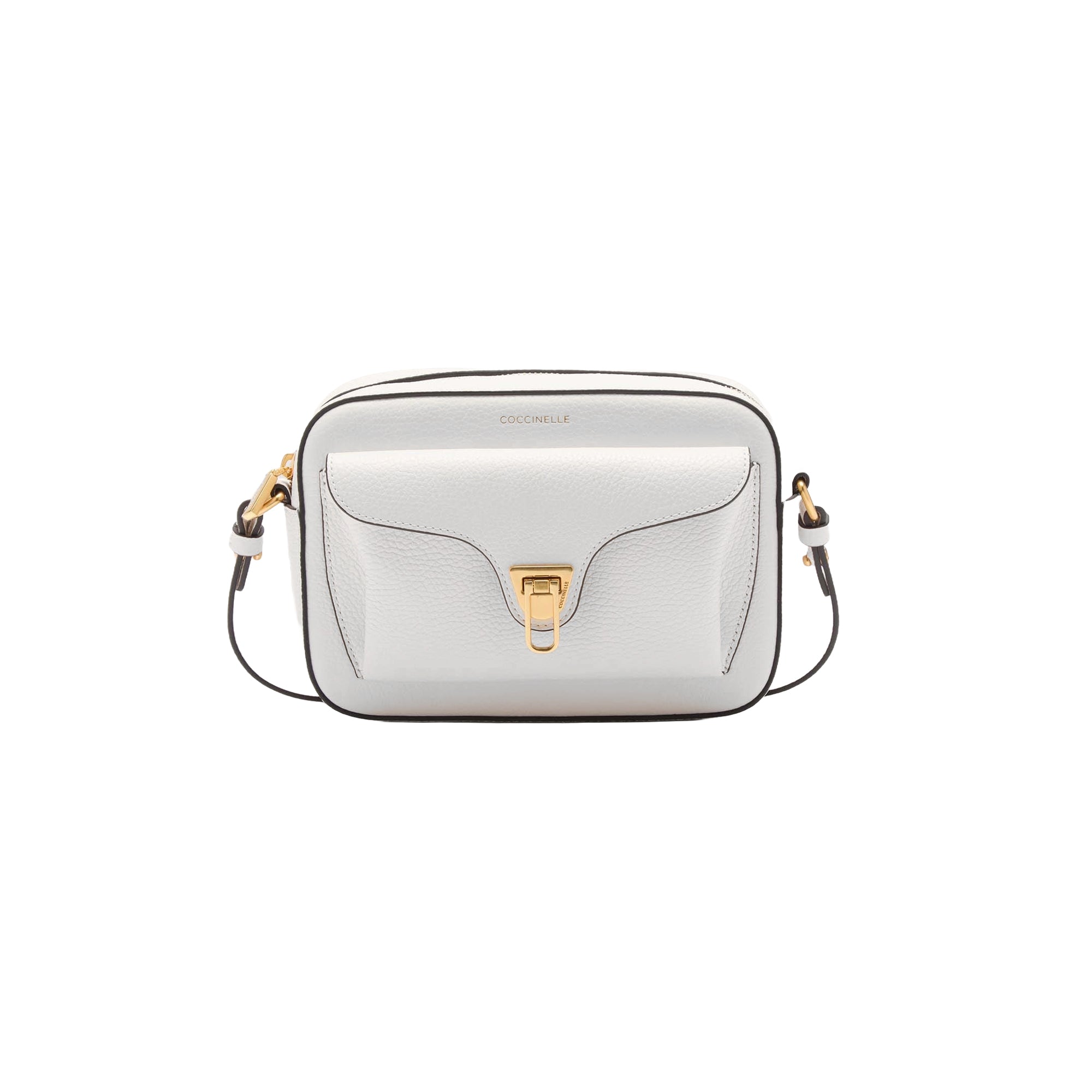 COCCINELLE Borsa Donna a Tracolla Bianca, In Vera Pelle, Beat Soft Small