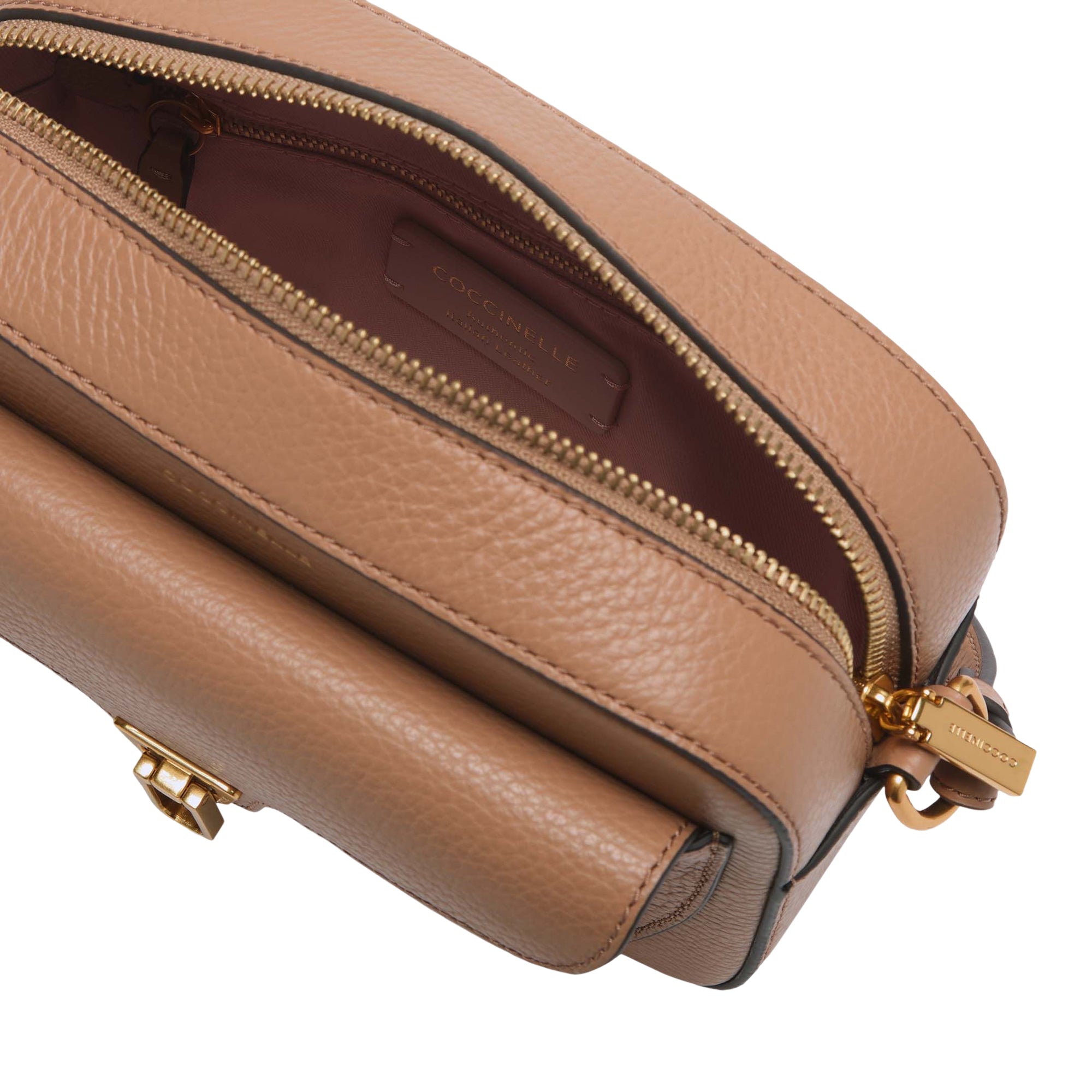 COCCINELLE Borsa Donna a Tracolla Marrone, In Vera Pelle, Beat Soft Small