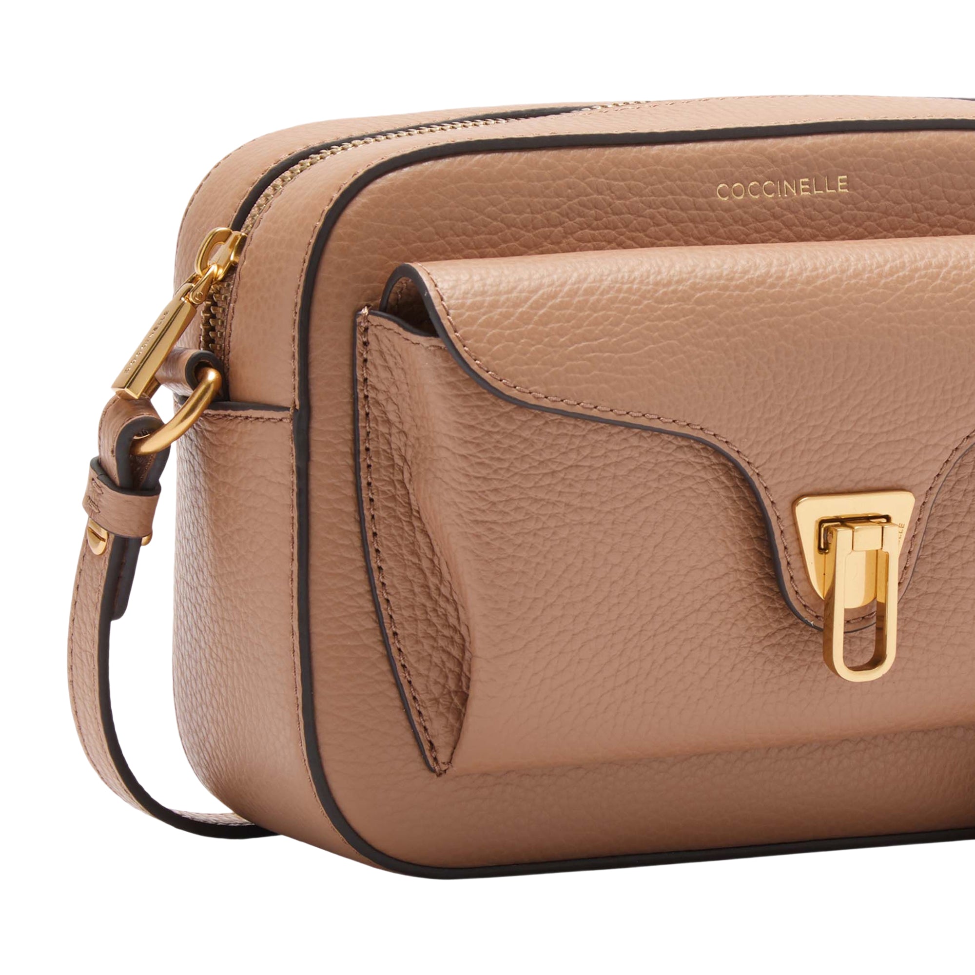 COCCINELLE Borsa Donna a Tracolla Marrone, In Vera Pelle, Beat Soft Small