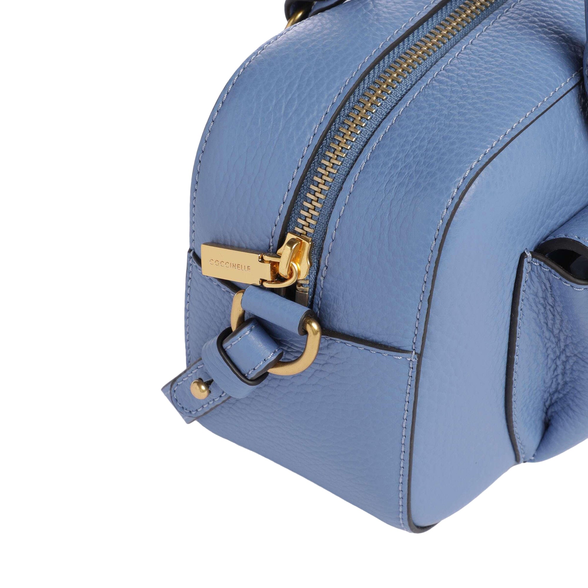 COCCINELLE Borsa Bauletto Donna a Mano con Tracolla Blu, In Vera Pelle, Beat Soft Medium