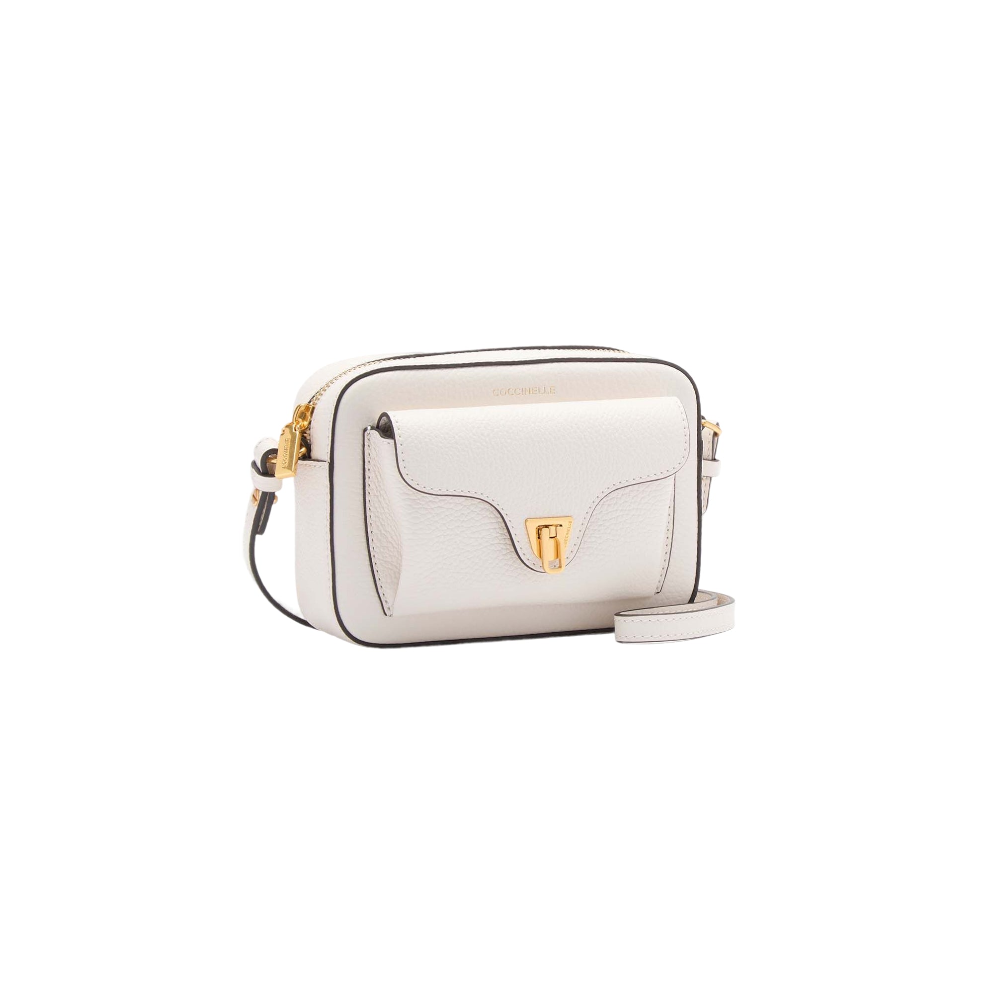 COCCINELLE Borsa Donna a Tracolla Bianca, In Vera Pelle, Beat Mini
