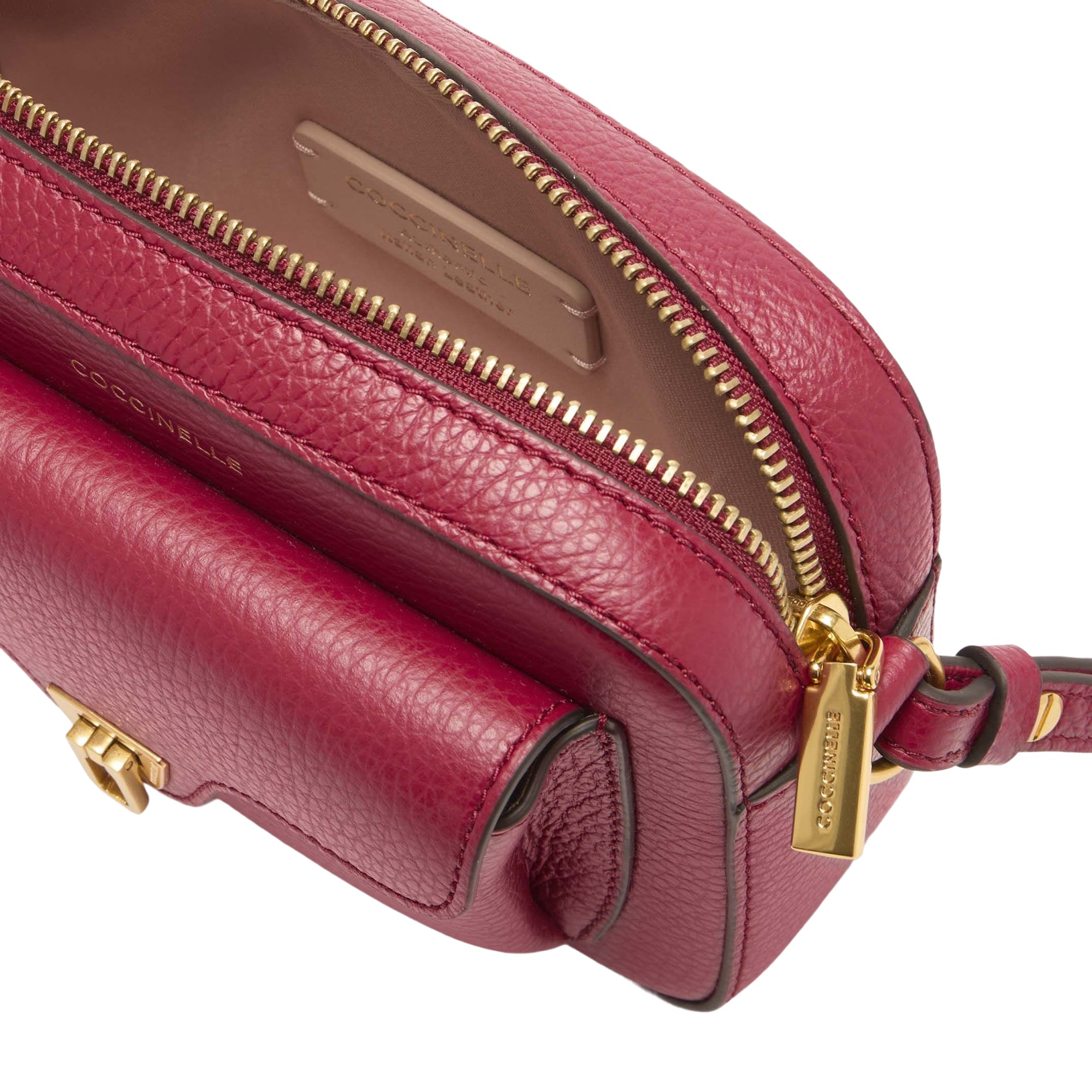 COCCINELLE Borsa Donna a Tracolla Rossa, In Vera Pelle, Beat Mini