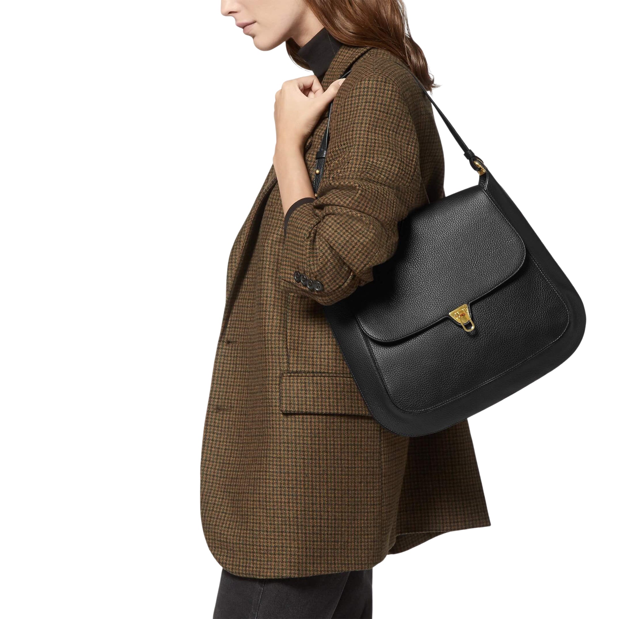 COCCINELLE Borsa Donna a Spalla Nera, In Vera Pelle, Cristhy