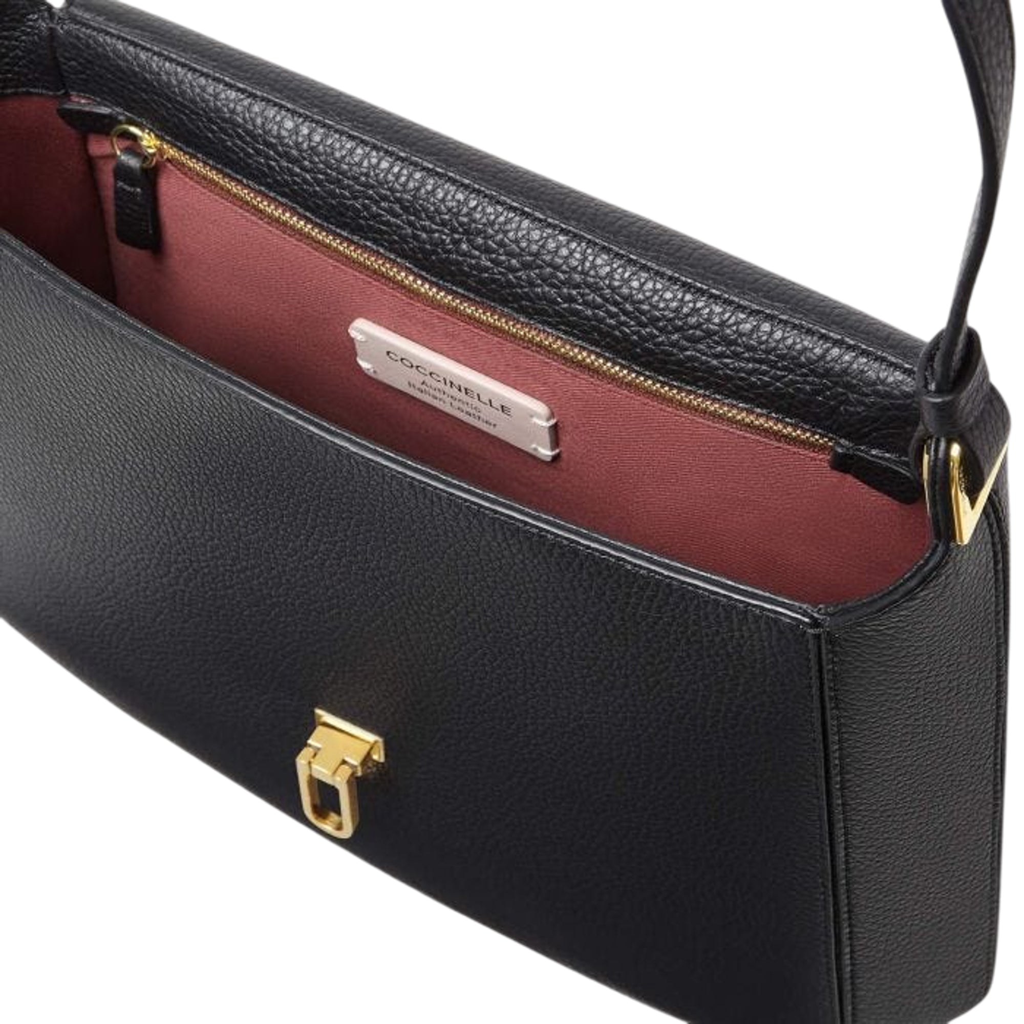COCCINELLE Borsa Donna a Spalla Nera, In Vera Pelle, Cristhy