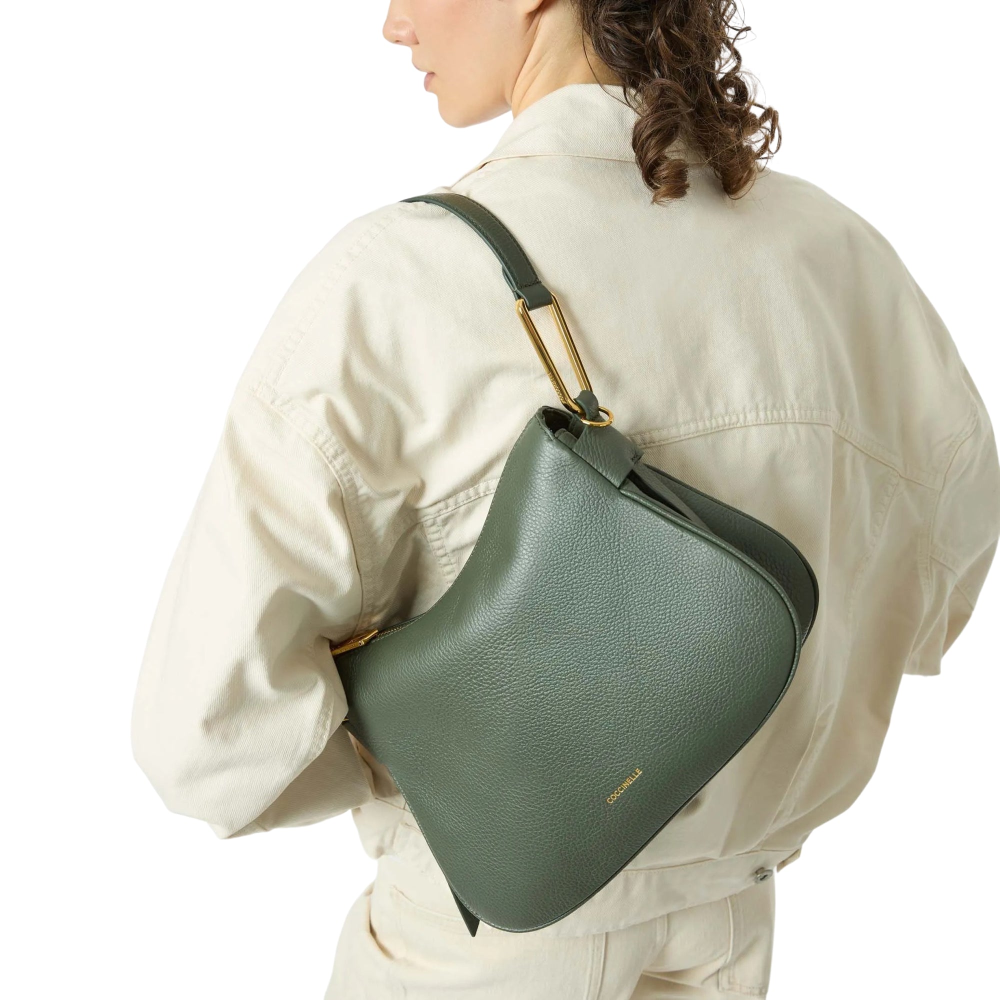 Bolso de Mujer con Bandolera y Correa Marrón, de Cuero Genuino, Magie Soft Small